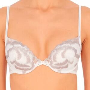 Natori 34C Natorious Demi Contour Underwire Bra NWOT 712308 Soft White Combo